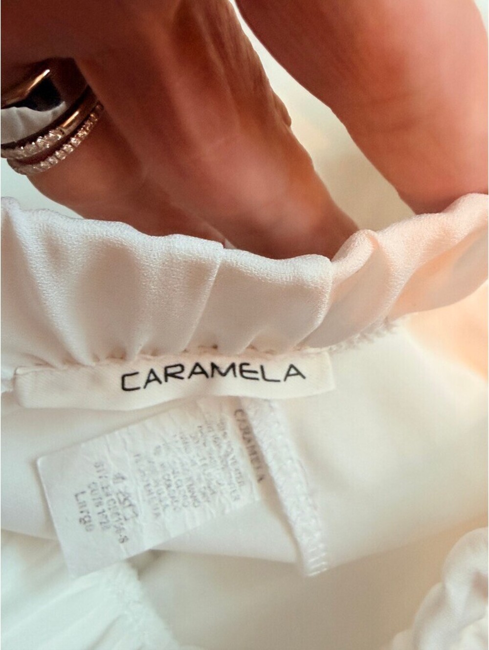 Caramela White Flowy Skort Elastic Waist Shorts Large SKU511 - Picture 6 of 7